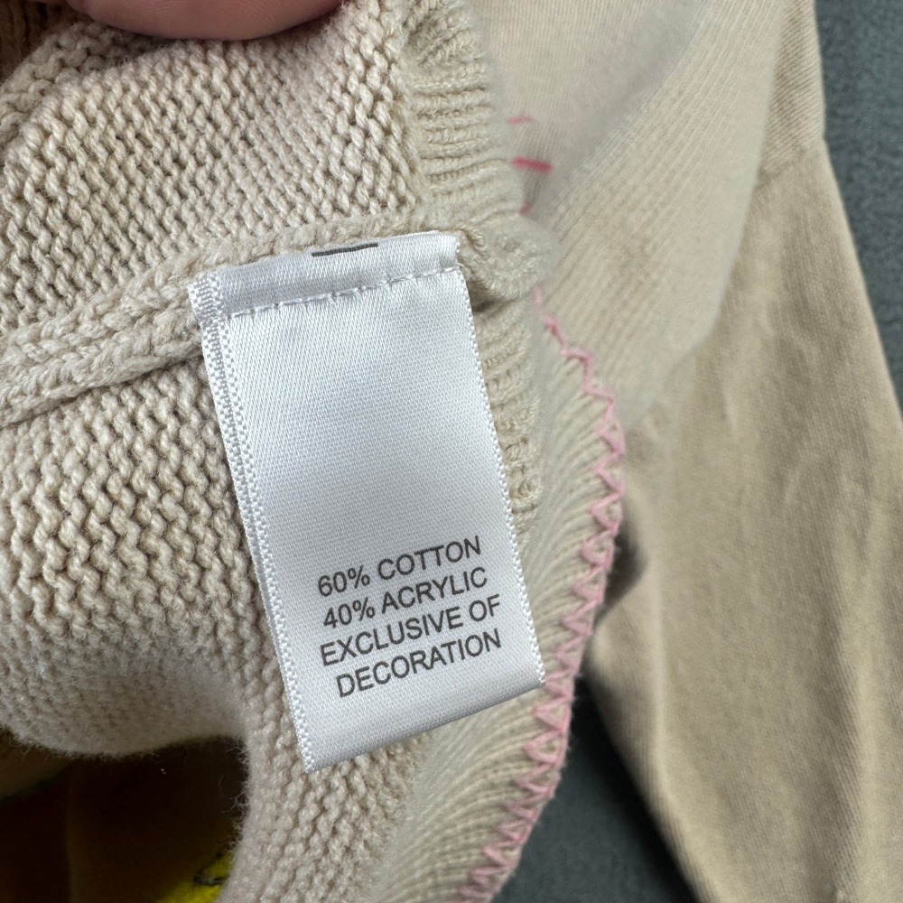 XO/KR Beige Knit Cardigan with Pink Heart Embroidery - Picture 6 of 10